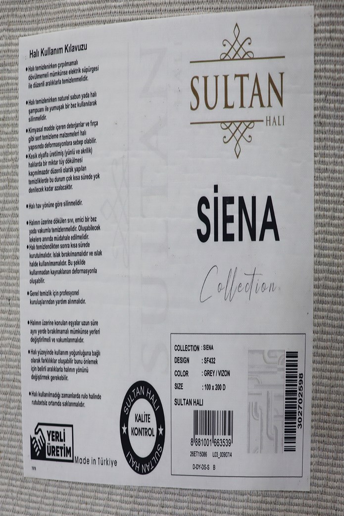 Siena Çizgili Modern Halı SF432 Gri & Vizon | Sultan Halı