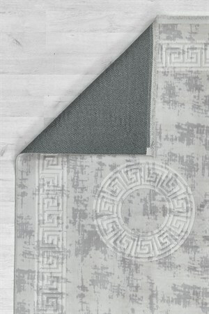 Silver Renkli Roma Desenli Kabartmalı Dokuma Taban Halı