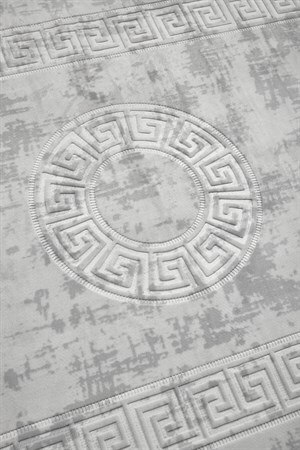 Silver Renkli Roma Desenli Kabartmalı Dokuma Taban Halı