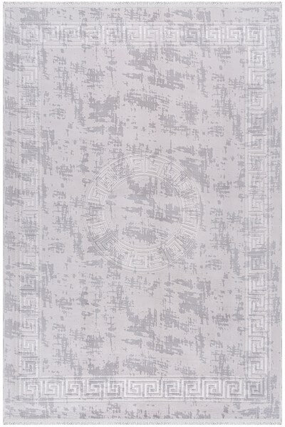 Silver Renkli Roma Desenli Kabartmalı Dokuma Taban Halı