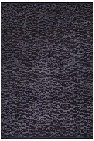 Siyah Renkli Parlak Altı Kaymaz Yıkanabilir ince Halı