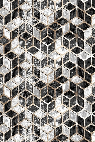 Siyah Gold Renkli Kaymaz Taban Yıkanabilir Halı