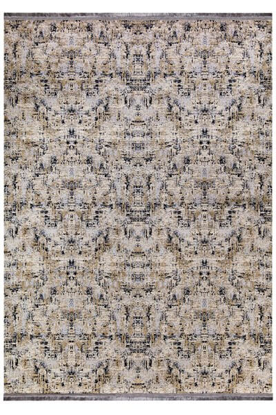 Siyah Renkli Parlak Altı Kaymaz İnce Makinede Yıkanabilir Halı