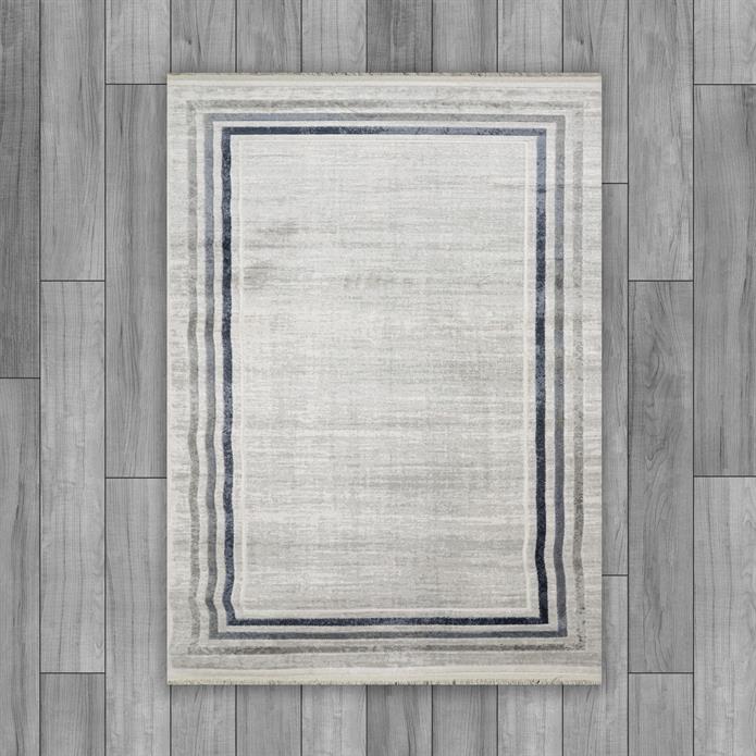 Sultan Asel Bordürlü Gri Modern Akrilik Makine Dokuma Salon Halısı - 11576