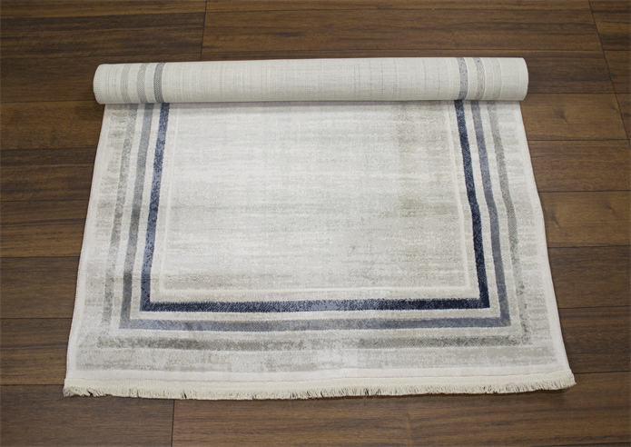 Sultan Asel Bordürlü Gri Modern Akrilik Makine Dokuma Salon Halısı - 11576