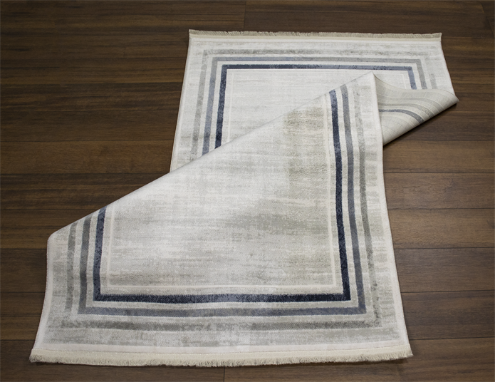 Sultan Asel Bordürlü Gri Modern Akrilik Makine Dokuma Salon Halısı - 11576