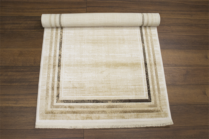 Sultan Asel Bordürlü Krem Modern Akrilik Makine Dokuma Salon Halısı - 11520