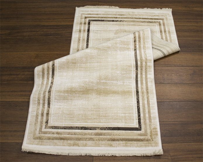 Sultan Asel Bordürlü Krem Modern Akrilik Makine Dokuma Salon Halısı - 11520