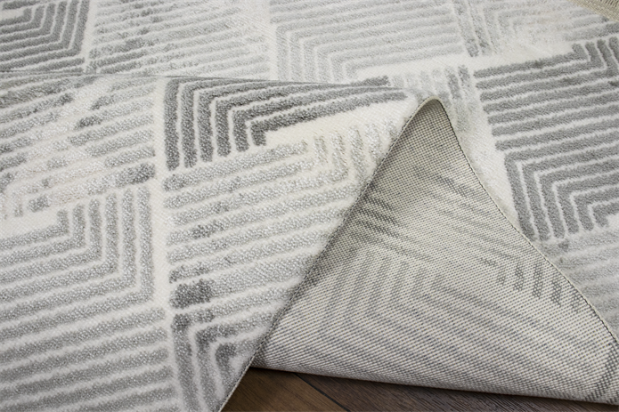 Sultan Asel Piramit Desen Gri Modern Akrilik Makine Dokuma Salon Halısı - 11577