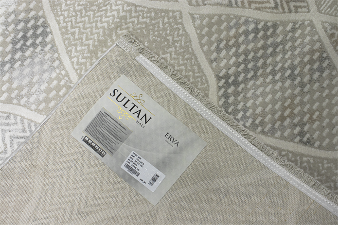 Sultan Erva Beyaz - Bej Modern Akrilik Makine Dokuma Salon Halısı - 4206
