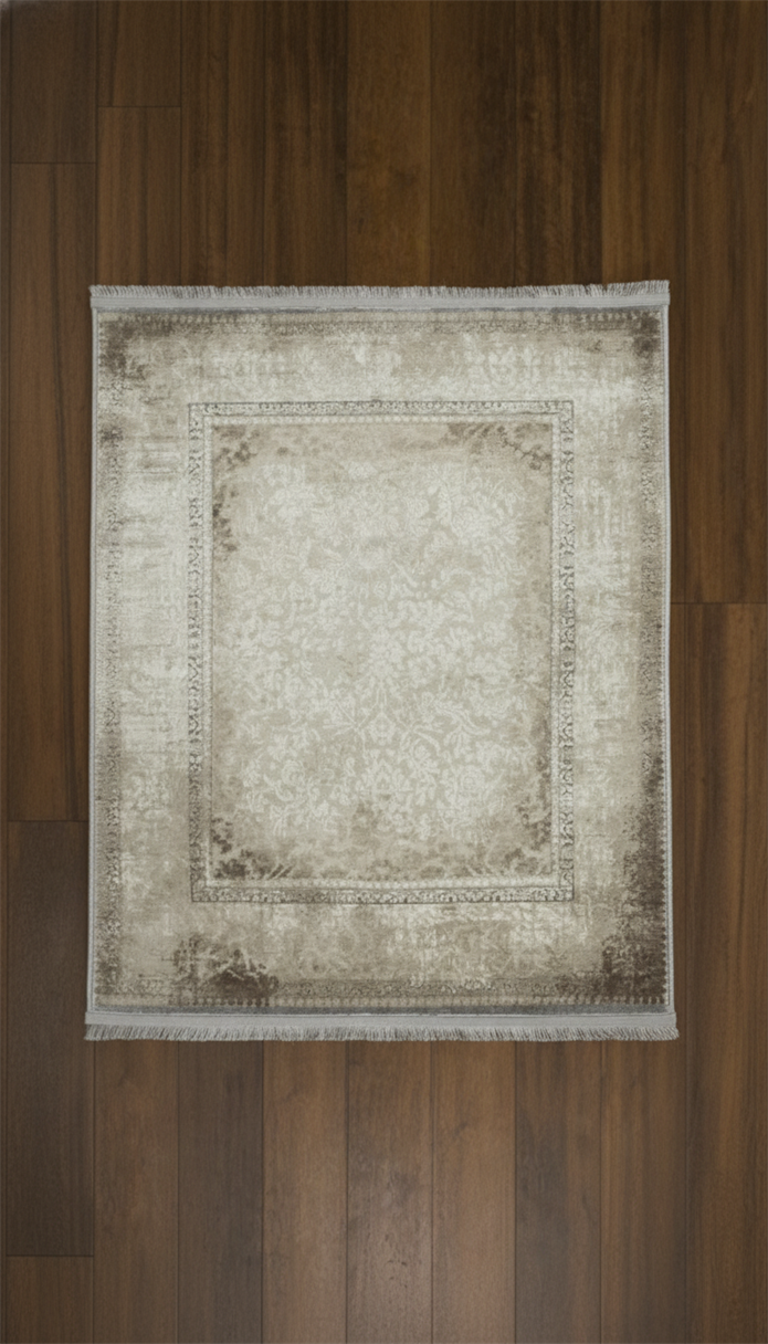 Sultan Majesty Çerçeveli Bej Modern  Makine Dokuma Salon Halısı - 3081