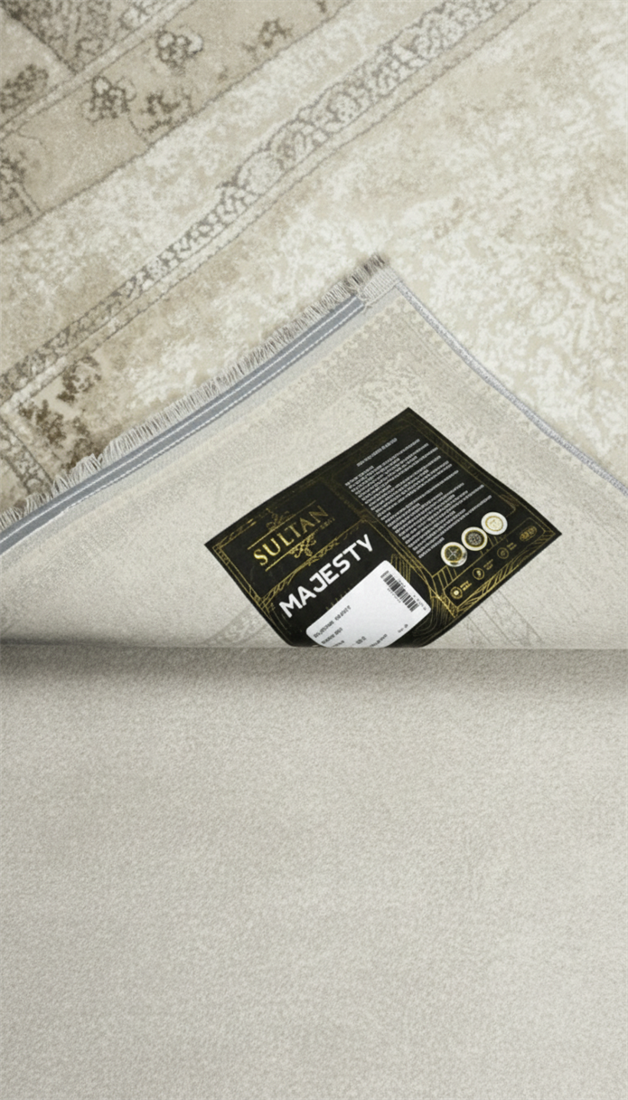 Sultan Majesty Çerçeveli Bej Modern  Makine Dokuma Salon Halısı - 3081