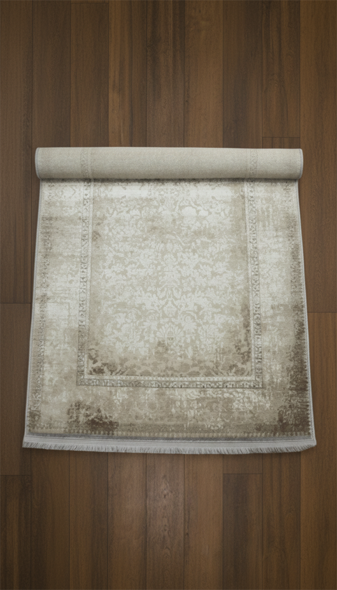 Sultan Majesty Çerçeveli Bej Modern  Makine Dokuma Salon Halısı - 3081
