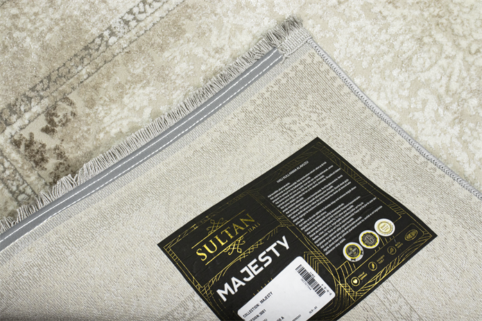 Sultan Majesty Çerçeveli Bej Modern  Makine Dokuma Salon Halısı - 3081