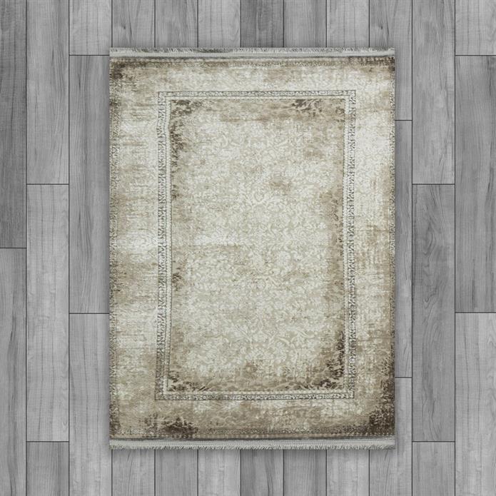 Sultan Majesty Çerçeveli Bej Modern  Makine Dokuma Salon Halısı - 3081