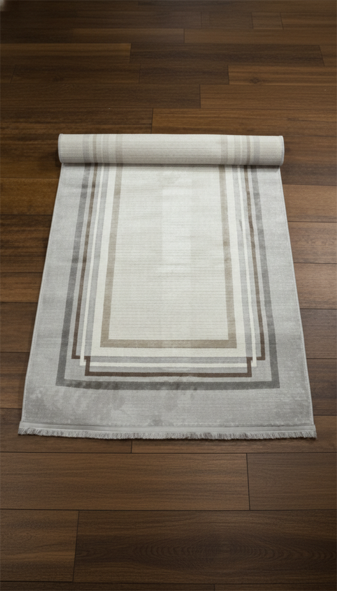 Sultan Majesty Çerçeveli Gri Modern  Makine Dokuma Salon Halısı - 3082
