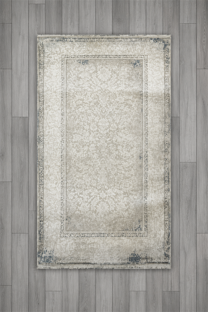Sultan Majesty Çerçeveli Mavi Modern  Makine Dokuma Salon Halısı - 3081