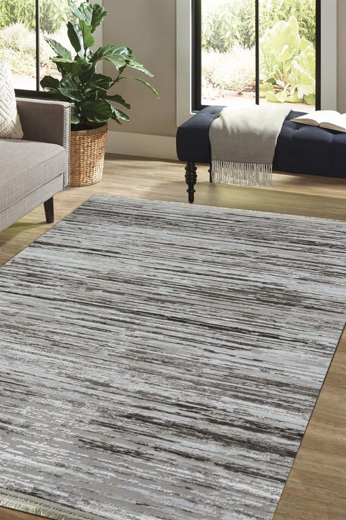 Sultan Mısra Serisi Mink Modern Desenli Yanar Dönerli Altı Kaymaz Makine Dokuma Halı 