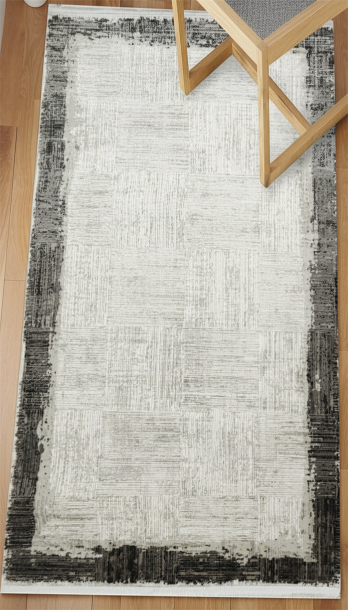 Sultan Serra Bordürlü Antrasit Modern Akrilik Makine Dokuma Salon Halısı - 11354