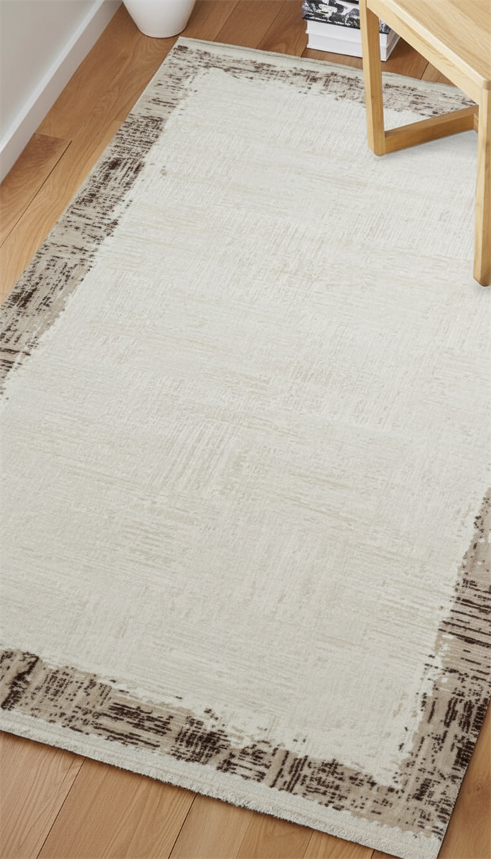 Sultan Serra Bordürlü Kahve Modern Akrilik Makine Dokuma Salon Halısı - 11307