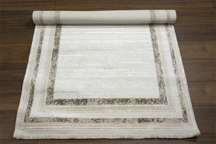 Sultan Serra bordürlü Krem Modern Akrilik Makine Dokuma Salon Halısı - 11310