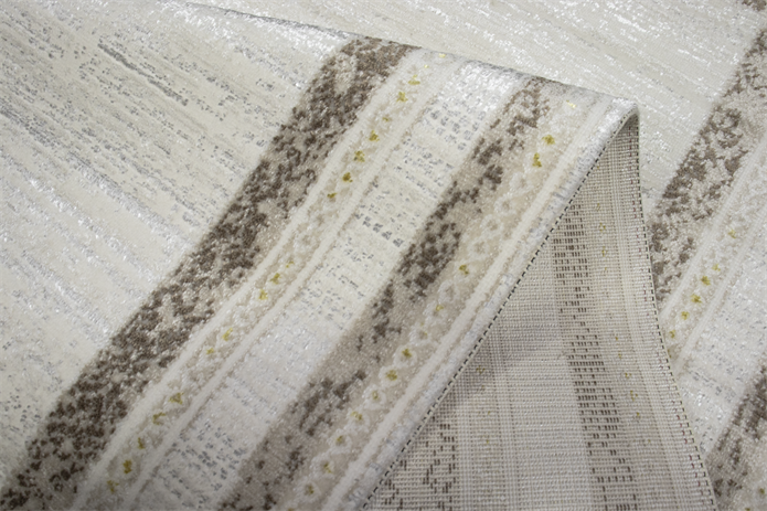 Sultan Serra bordürlü Krem Modern Akrilik Makine Dokuma Salon Halısı - 11310