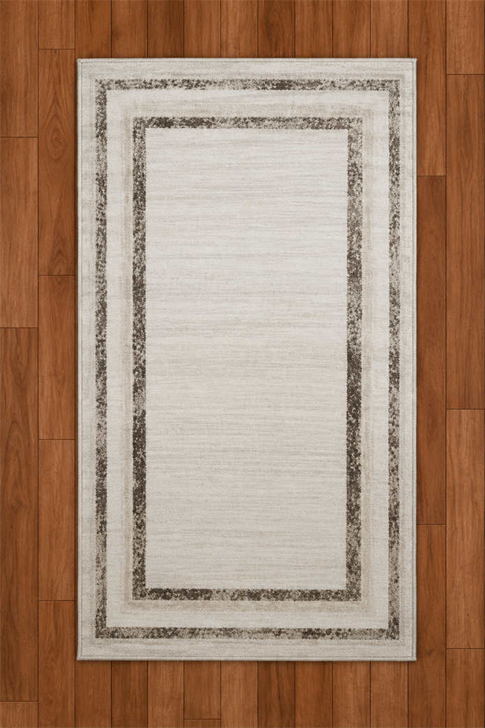 Sultan Serra bordürlü Krem Modern Akrilik Makine Dokuma Salon Halısı - 11310