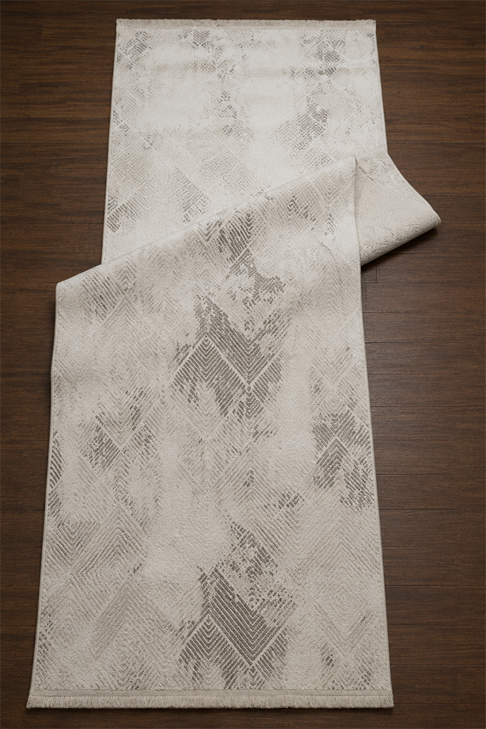 Sultan Serra Piramit Desen Krem Modern Akrilik Makine Dokuma Salon Halısı - 11309