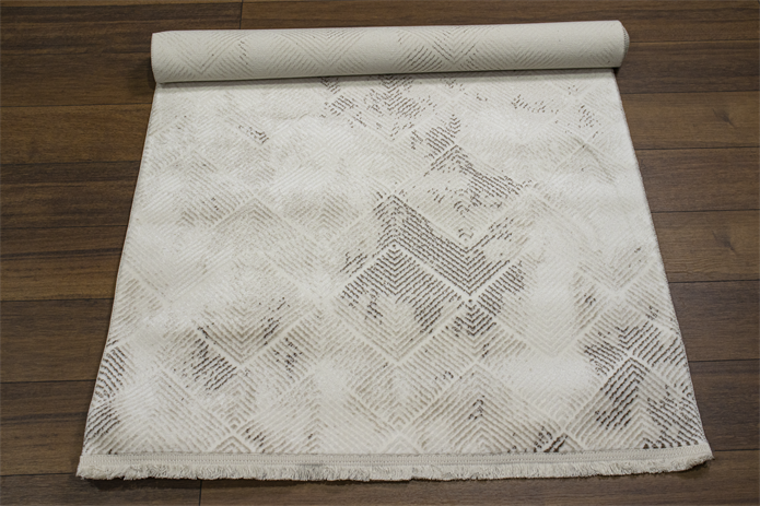 Sultan Serra Piramit Desen Krem Modern Akrilik Makine Dokuma Salon Halısı - 11309
