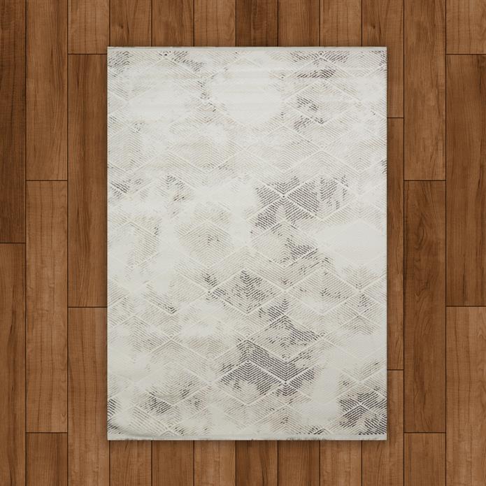 Sultan Serra Piramit Desen Krem Modern Akrilik Makine Dokuma Salon Halısı - 11309