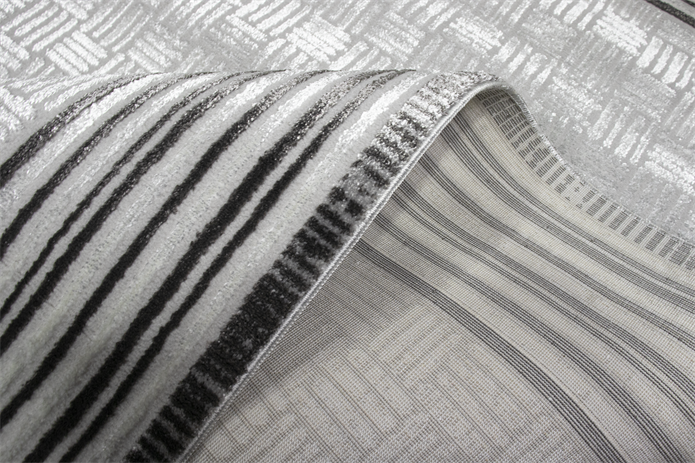 Sultan Zen Çerçeve Desen Antrasit Modern Akrilik Makine Dokuma Salon Halısı - 6712