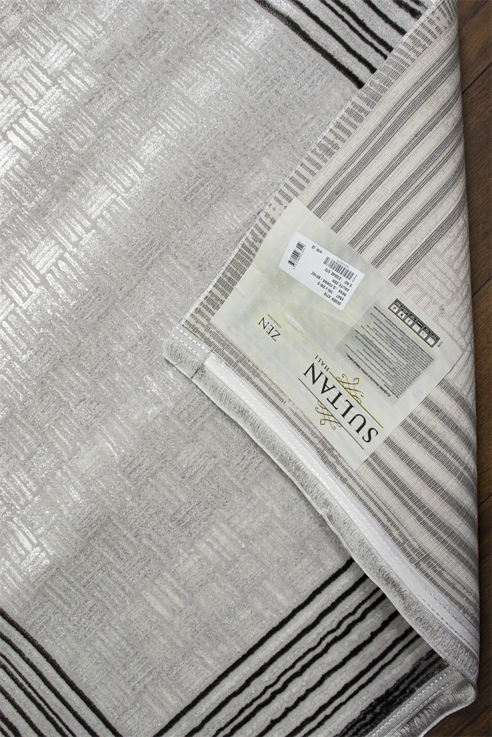 Sultan Zen Çerçeve Desen Antrasit Modern Akrilik Makine Dokuma Salon Halısı - 6712