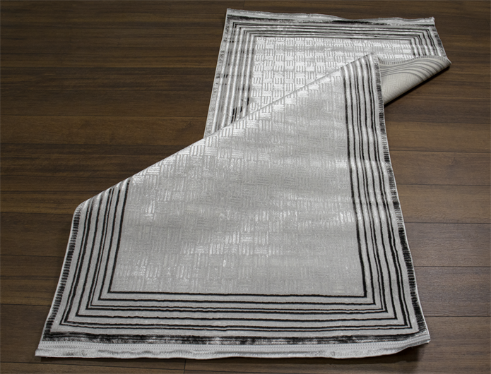 Sultan Zen Çerçeve Desen Antrasit Modern Akrilik Makine Dokuma Salon Halısı - 6712