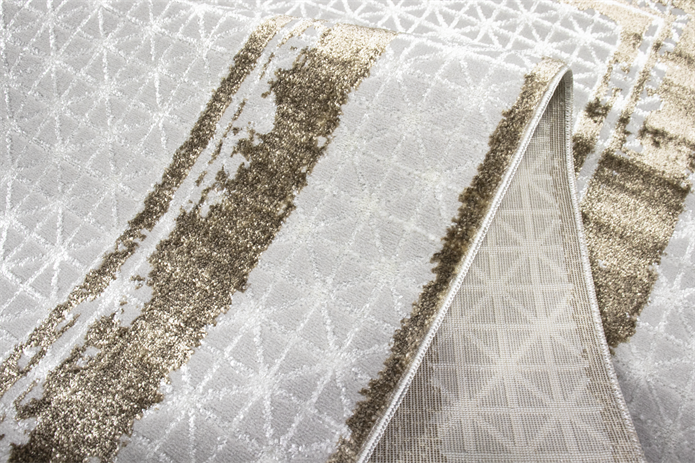 Sultan Zen Çerçeveli Desen Vizon Modern Akrilik Makine Dokuma Salon Halısı - 6601