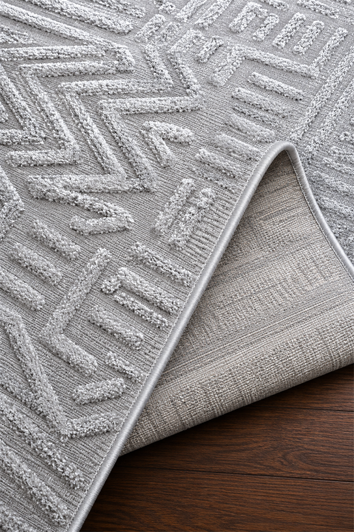 Sultan Zen Etnik Desen Gri Modern Akrilik Makine Dokuma Salon Halısı - 6709