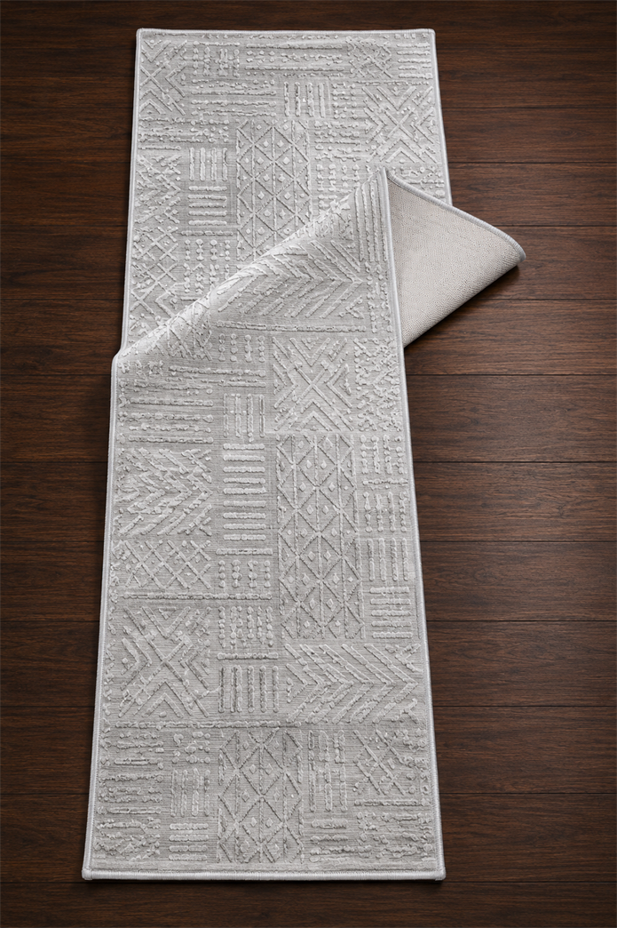 Sultan Zen Etnik Desen Gri Modern Akrilik Makine Dokuma Salon Halısı - 6709