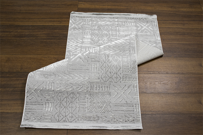 Sultan Zen Etnik Desen Gri Modern Akrilik Makine Dokuma Salon Halısı - 6709