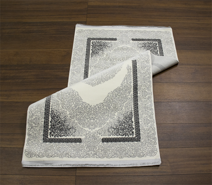 Sultan Zen Göbekli Desen Gri Modern Akrilik Makine Dokuma Salon Halısı - 6428