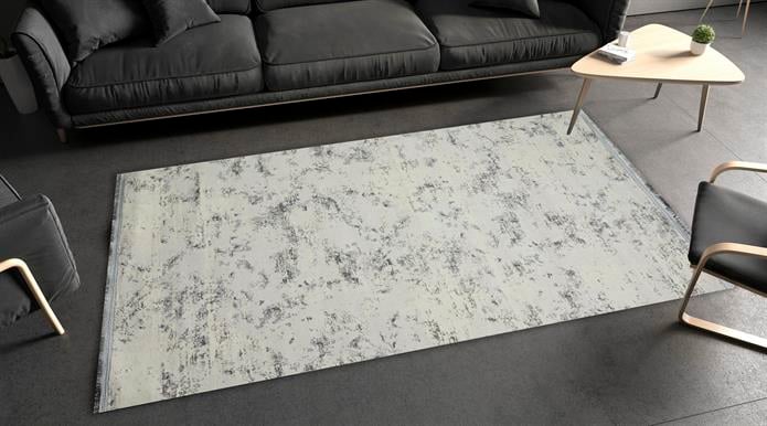 Sultan Zen Mermer Desen Krem Modern Akrilik Makine Dokuma Salon Halısı - 6416