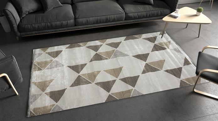 Sultan Zen Modern Desen Krem Modern Akrilik Makine Dokuma Salon Halısı - 6609