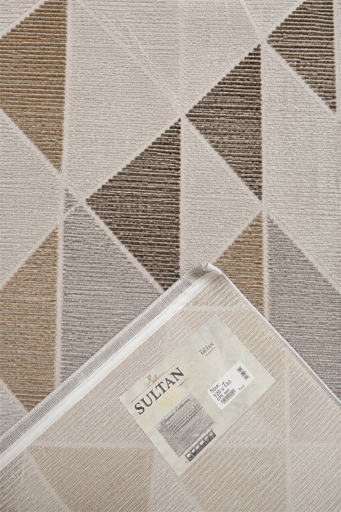 Sultan Zen Modern Desen Krem Modern Akrilik Makine Dokuma Salon Halısı - 6609