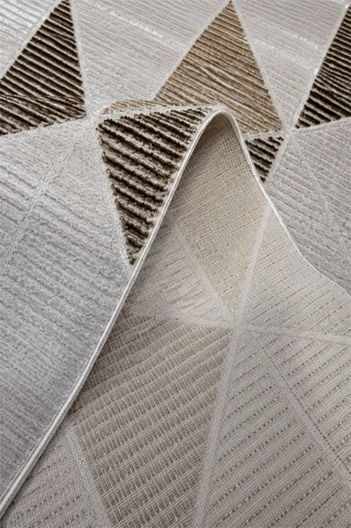 Sultan Zen Modern Desen Krem Modern Akrilik Makine Dokuma Salon Halısı - 6609