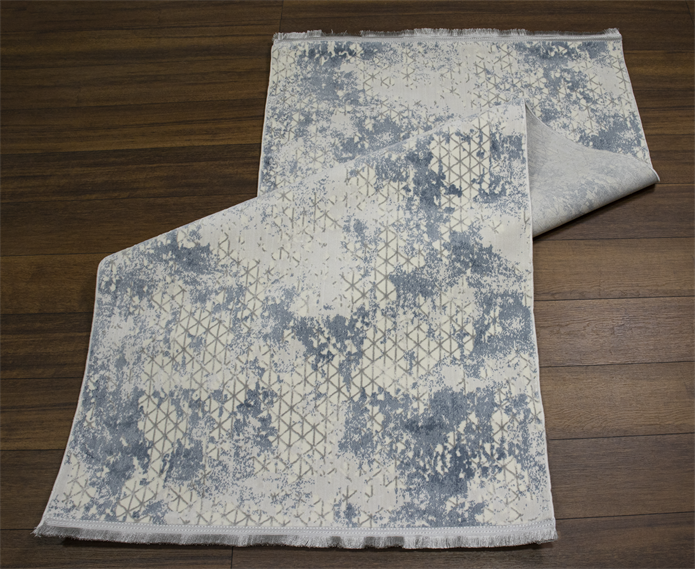 Sultan Zen Piramit Desen Mavi Modern Akrilik Makine Dokuma Salon Halısı - 6303