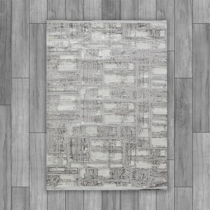 Sultan Zen Taş Desen Gri Modern Akrilik Makine Dokuma Salon Halısı - 6711
