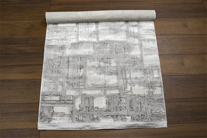 Sultan Zen Taş Desen Gri Modern Akrilik Makine Dokuma Salon Halısı - 6711