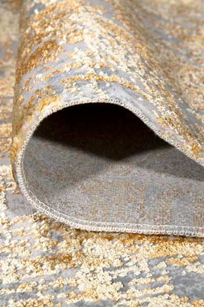 Terra Renkli Parlak Altı Kaymaz İnce Makinede Yıkanabilir Halı