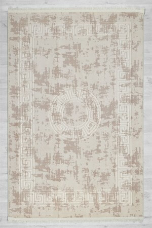 Toprak Renkli Roma Desenli Kabartmalı Dokuma Taban Halı