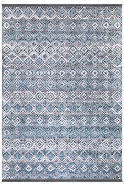 Stella Turkuaz Renkli Parlak Yüzeyli  Dekoratif Halı