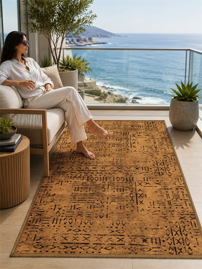 Vadi Şönil Çiğ Ombra Rengi Modern Makine Dokuma Halı-8013