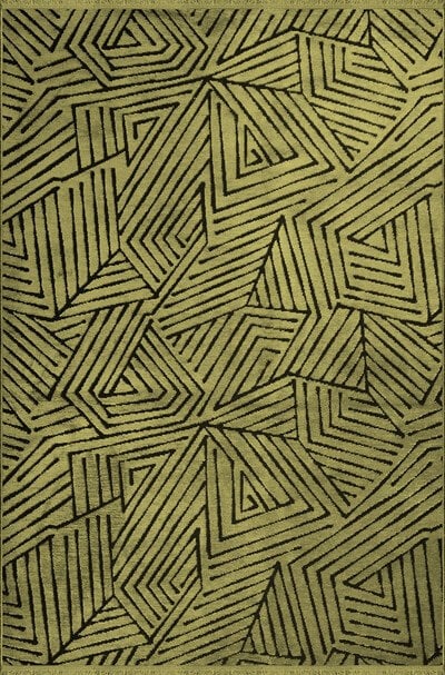 Vadi Şönil Haki Rengi Modern Makine Dokuma Halı-8034